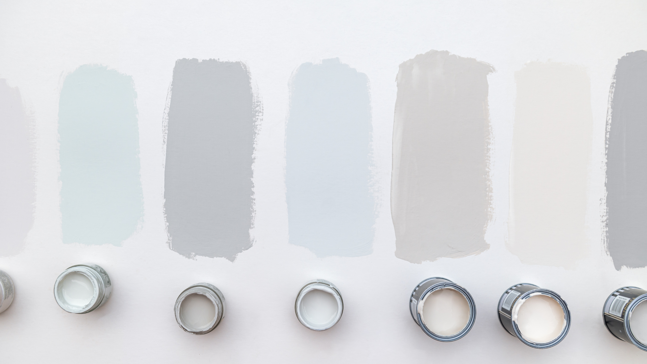 various sample paint colors on a wall