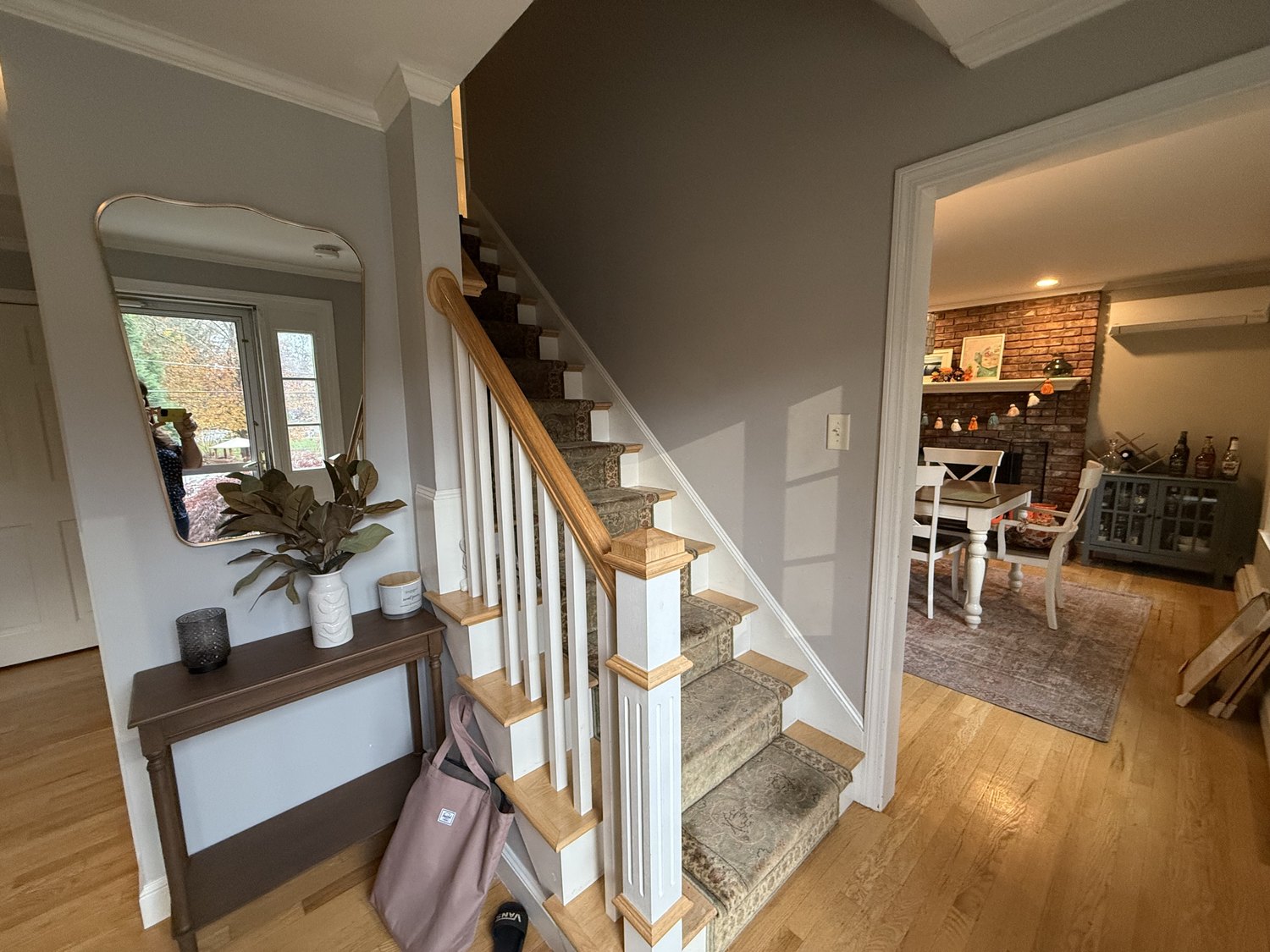 Original entry and stair hall before the renovation