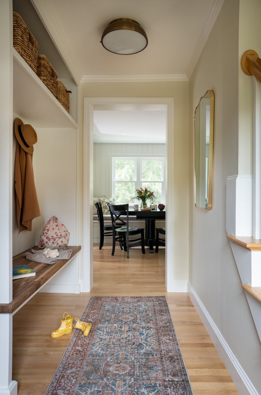 Hallway runner leading from the mudroom through to the dining room