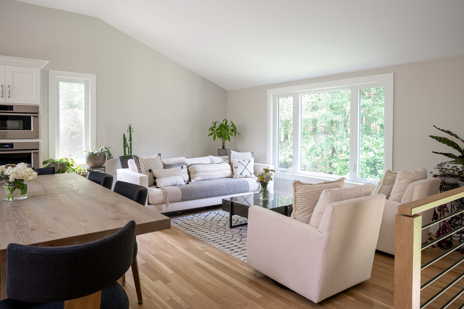 Open-concept renovation on the North Shore after removing a load-bearing wall